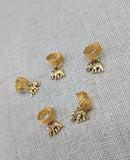 Gold Elephant Hair Locs Accessories Jewelry Braids Twist Set of 5