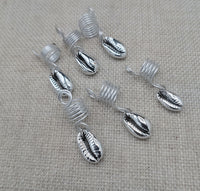 Silver Cowrie Hair Jewelry Accessories Locs, Twist, dreads, and braids