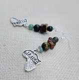 Africa Earrings Silver Pendant Beaded Ethnic Women Jewelry Dangle