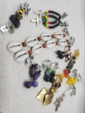 Women Non Pierced Earrings Jewelry Handmade Clip On Silver Gold Beaded Yellow Purple Rasta Set of 10