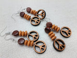 Peace Earrings Wooden Beaded Jewelry Women