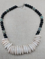 Women Cowrie Shell African Turquoise Beaded Necklace Jewelry Set Necklace Earrings Handmade Gift