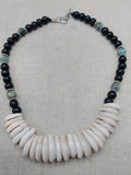 Women Cowrie Shell African Turquoise Beaded Necklace Jewelry Set Necklace Earrings Handmade Gift