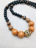 Men's Necklace Beaded Jewelry Black Brown Ethnic Statement Handmade