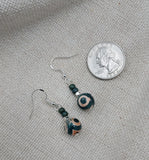 Agate Stone Earrings Green Silver Dangle Beaded Drop Women Jewelry