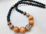 Men's Necklace Beaded Jewelry Black Brown Ethnic Statement Handmade