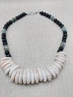 Women Cowrie Shell African Turquoise Beaded Necklace Jewelry Set Necklace Earrings Handmade Gift