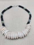 Women Cowrie Shell African Turquoise Beaded Necklace Jewelry Set Necklace Earrings Handmade Gift