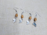 Small African Earrings Silver Beaded Women Jewelry Handmade