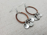 Women Leather Brown Dangle Silver Charm Pendant Earrings Boho Jewelry