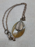Vintage Style Bohemian Jewelry Necklace Pendant Charm Antique Brass Chain