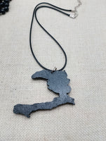 Haiti Necklace Wooden Pendant Black Jewelry Men Beaded