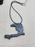 Haiti Necklace Wooden Pendant Black Jewelry Men Beaded