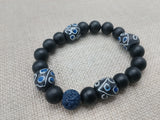 Bracelets Blue Black Beaded Jewelry Ethnic Men Unisex Handmade