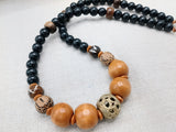 Men's Necklace Beaded Jewelry Black Brown Ethnic Statement Handmade