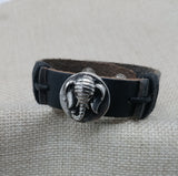 Elephant Bracelet Adjustable Black Leather Jewelry Gift Ideas