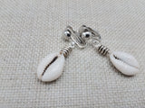 Cowrie Clip On Earrings Silver Women Jewelry Handmade Dangle