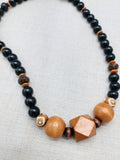 Men Necklace Beaded Jewelry Black Wood Gift Ideas Ethnic Statement Handmade