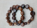 Wood Bracelet Beaded Men Jewelry Statement Wooden Stretch