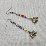 Elephant Earrings Small Beads Ethnic Women Jewelry