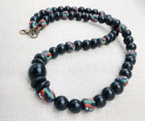 Men Necklace Pan African Inspired Jewelry Black Green Red Beaded