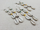 Jamaica Earrings Cowrie Beaded Yellow Green Black Beaded Women Jewelry