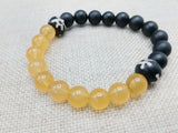 Bracelets Black Yellow White Beaded Stretch Handmade Gift Unisex
