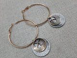 Peace Earrings Women Hoop Jewelry Gold Tone Stainless Steel Dangle Gift Ideas