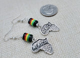 Africa Earrings Silver Women Jewelry Rasta Dangle