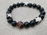 Ethnic Bracelet Beaded Black Unisex Handmade Size 7.5 Inches Gift