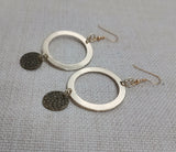 Gold Earrings Women Round Circle Dangle Jewelry