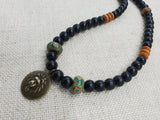 Lion Necklace Beaded Jewelry Men Gift for Him Charm Pendant  Handmade