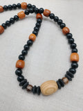 Men Necklace Black Brown Beaded Jewelry Handmade Statement Ethnic