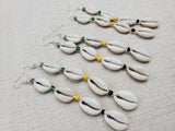 Jamaica Earrings Cowrie Beaded Yellow Green Black Beaded Women Jewelry