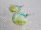 Bright Summer Blue Green White Earrings Women Fashion