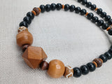 Men Necklace Beaded Jewelry Black Wood Gift Ideas Ethnic Statement Handmade