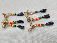 Hair Jewelry Black Power Gold Rasta Beads Locs Dreads Twist Braid Accessories Set of 6