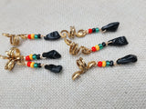 Hair Jewelry Black Power Gold Rasta Beads Locs Dreads Twist Braid Accessories Set of 6
