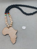 Large Africa Pendant Wooden Necklace Men Jewelry Black Rasta