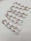 Women Cowrie Earrings Long Copper Handmade Boho Ethnic Dangle Jewelry