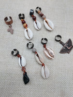 Locs Hair Jewelry Dreadlocks Twist Braids Accessories Cowrie Beads Antique Copper Handmade Men Women Set of 8
