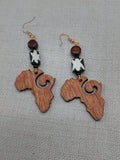 Africa Earrings Wood Beaded Women Jewelry Handmade