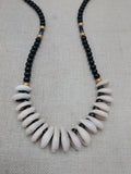 Women's Cowrie Shell Necklace Black Gold Beaded Jewelry Ethnic Fashion Statements Gift