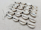 African Jewelry Cowrie Shell Earrings Women Dangle Long Black Beads Boho