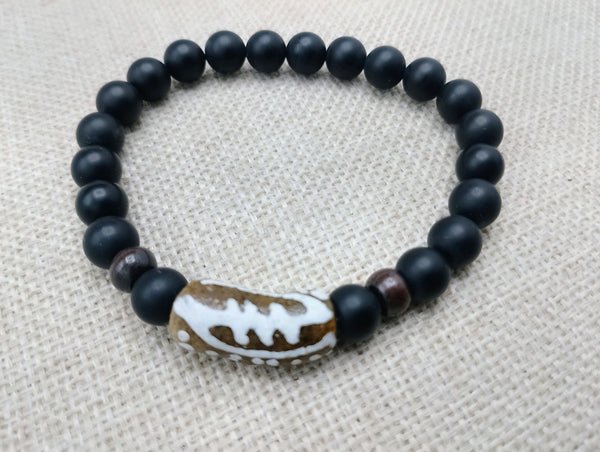 Gye Nyame Bracelets Beaded African Ghana Jewelry Unisex Black