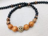 Men's Necklace Beaded Jewelry Black Brown Ethnic Statement Handmade