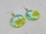 Bright Summer Blue Green White Earrings Women Fashion