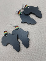 Black Africa Earrings Women Motherland Wooden Jewelry
