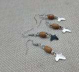 Small African Earrings Silver Beaded Women Jewelry Handmade