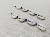 Cowrie Earring Blue Beaded Jewelry Women Handmade Boho Ethnic